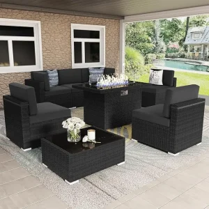 8-Piece Wicker Patio Set