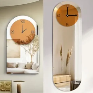 Arched Mirror Wall Clock